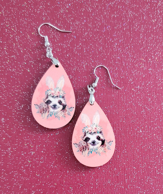 Pink Sloth Earrings